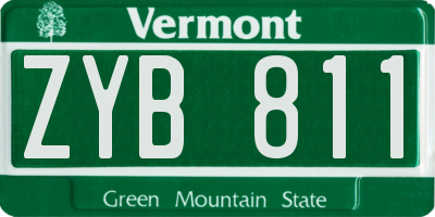 VT license plate ZYB811
