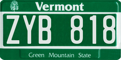VT license plate ZYB818