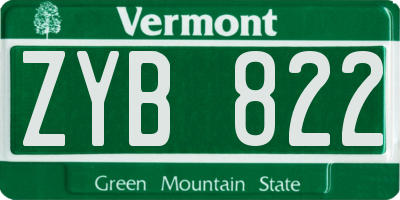 VT license plate ZYB822