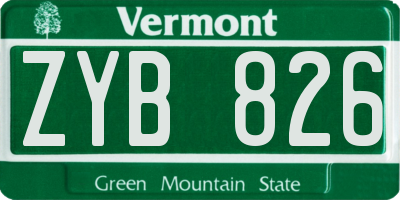 VT license plate ZYB826