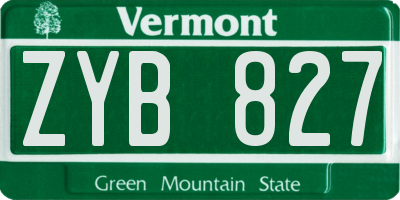 VT license plate ZYB827