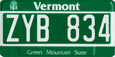 VT license plate ZYB834