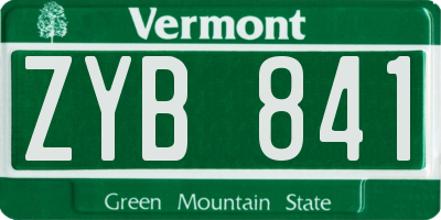 VT license plate ZYB841