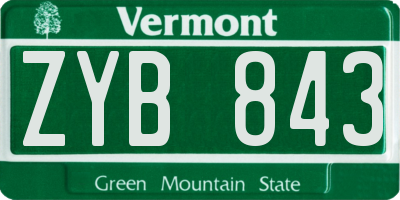 VT license plate ZYB843