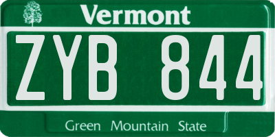VT license plate ZYB844