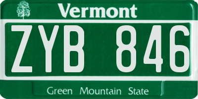 VT license plate ZYB846