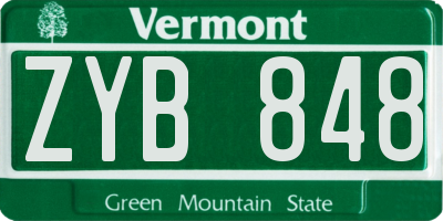 VT license plate ZYB848
