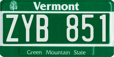 VT license plate ZYB851