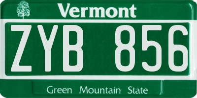 VT license plate ZYB856