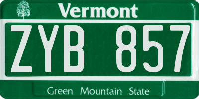 VT license plate ZYB857