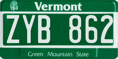 VT license plate ZYB862