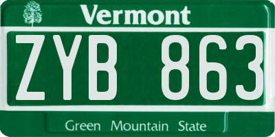 VT license plate ZYB863