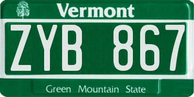 VT license plate ZYB867