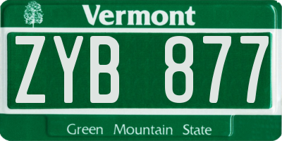 VT license plate ZYB877