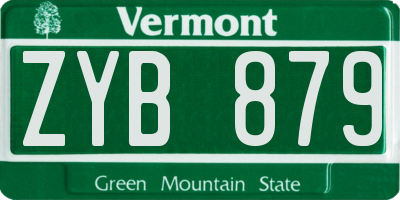 VT license plate ZYB879