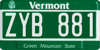 VT license plate ZYB881