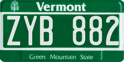 VT license plate ZYB882