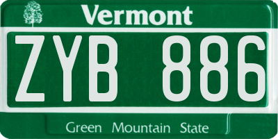 VT license plate ZYB886