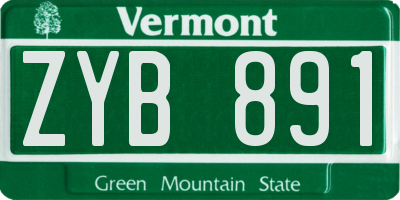 VT license plate ZYB891