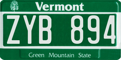 VT license plate ZYB894