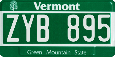 VT license plate ZYB895