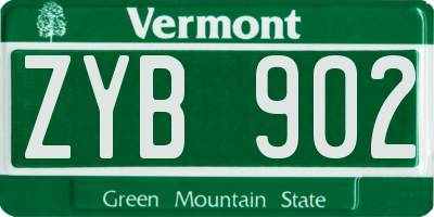 VT license plate ZYB902