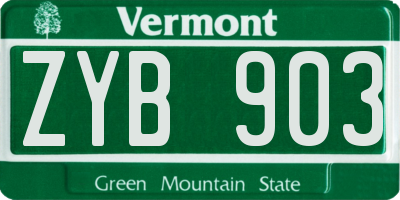 VT license plate ZYB903