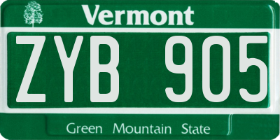 VT license plate ZYB905