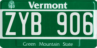 VT license plate ZYB906