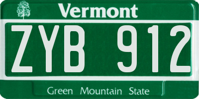 VT license plate ZYB912