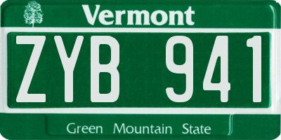 VT license plate ZYB941