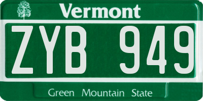VT license plate ZYB949