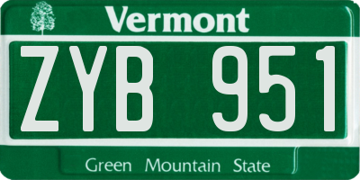 VT license plate ZYB951