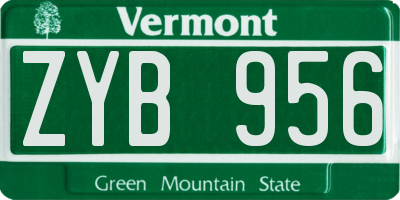 VT license plate ZYB956