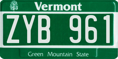 VT license plate ZYB961
