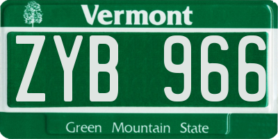 VT license plate ZYB966
