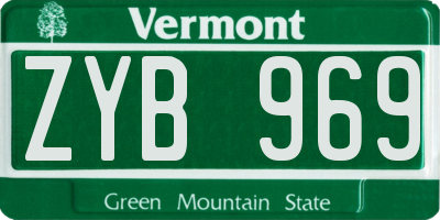 VT license plate ZYB969