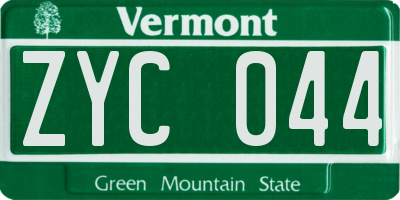 VT license plate ZYC044