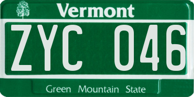 VT license plate ZYC046