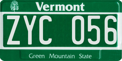VT license plate ZYC056