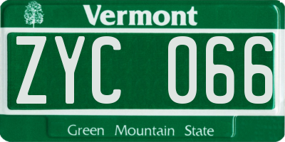 VT license plate ZYC066