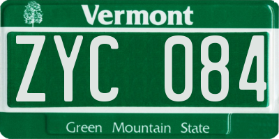 VT license plate ZYC084