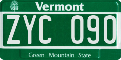 VT license plate ZYC090