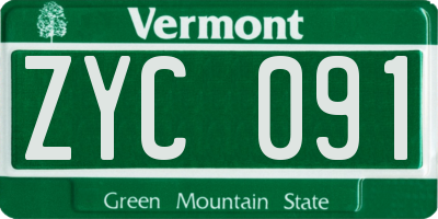 VT license plate ZYC091