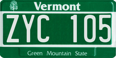 VT license plate ZYC105