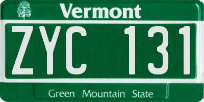 VT license plate ZYC131