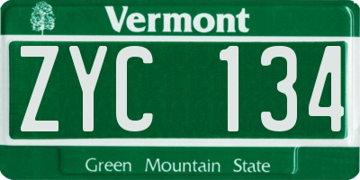 VT license plate ZYC134