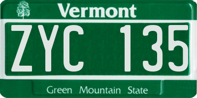 VT license plate ZYC135