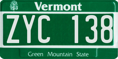 VT license plate ZYC138