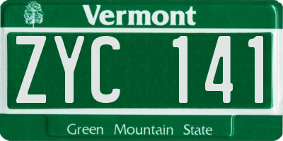 VT license plate ZYC141